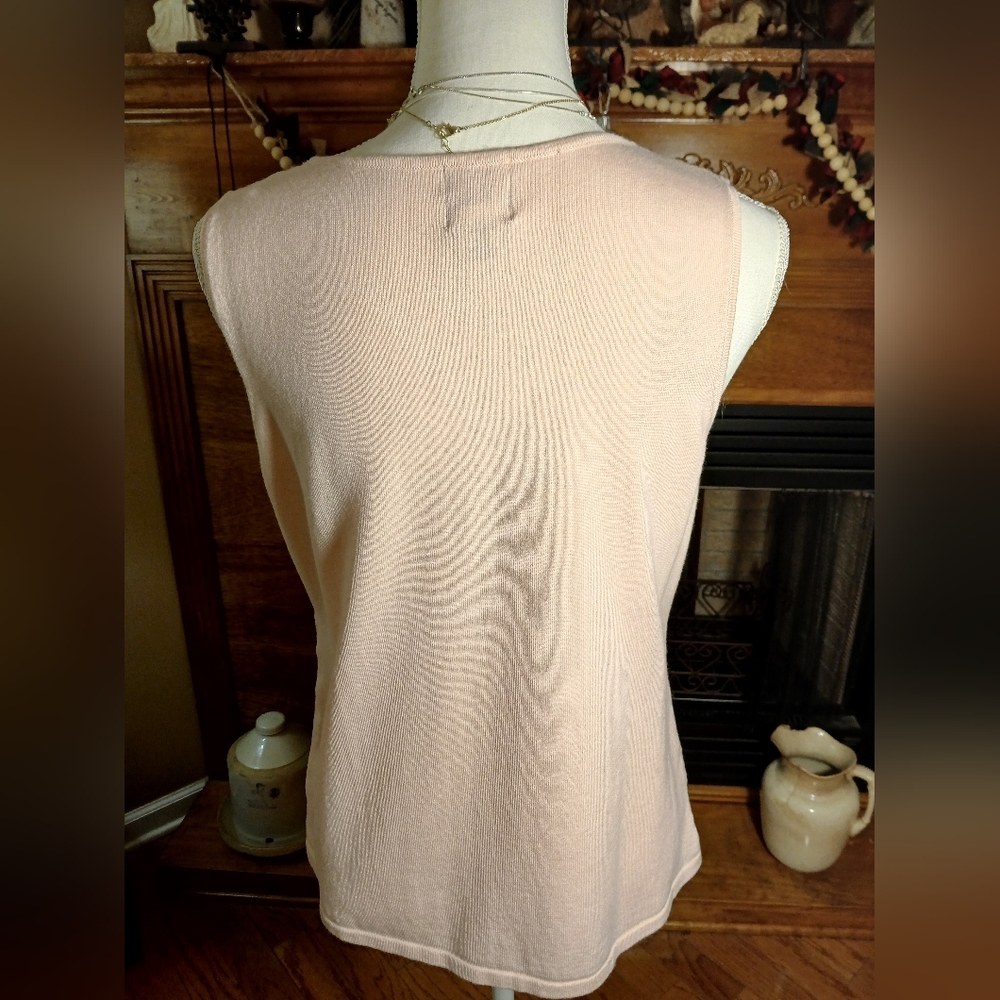 Ruby Rd Embellished Tank Top With Floral Detail Around Neckline - Picture 4 of 6